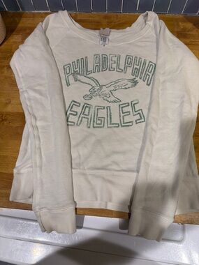 Junk Food Clothing Cream Tee with Faded Green Graphic